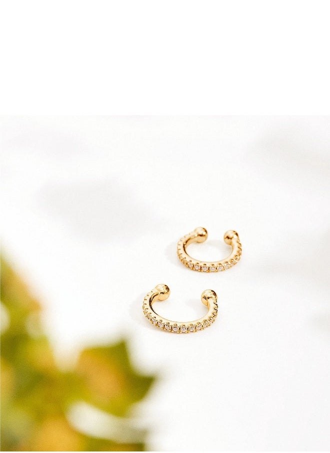Generic - Ear Pods Clip 925 Sterling Silver Cubic Zirconia Sparkling Round Huggie Ear Cuff Earrings for Women Non Pierced Ear Pods Clip on Earrings - Image 1