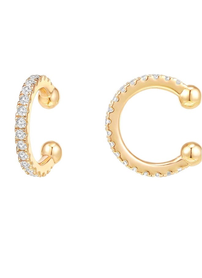Generic - Ear Pods Clip 925 Sterling Silver Cubic Zirconia Sparkling Round Huggie Ear Cuff Earrings for Women Non Pierced Ear Pods Clip on Earrings - Image 1