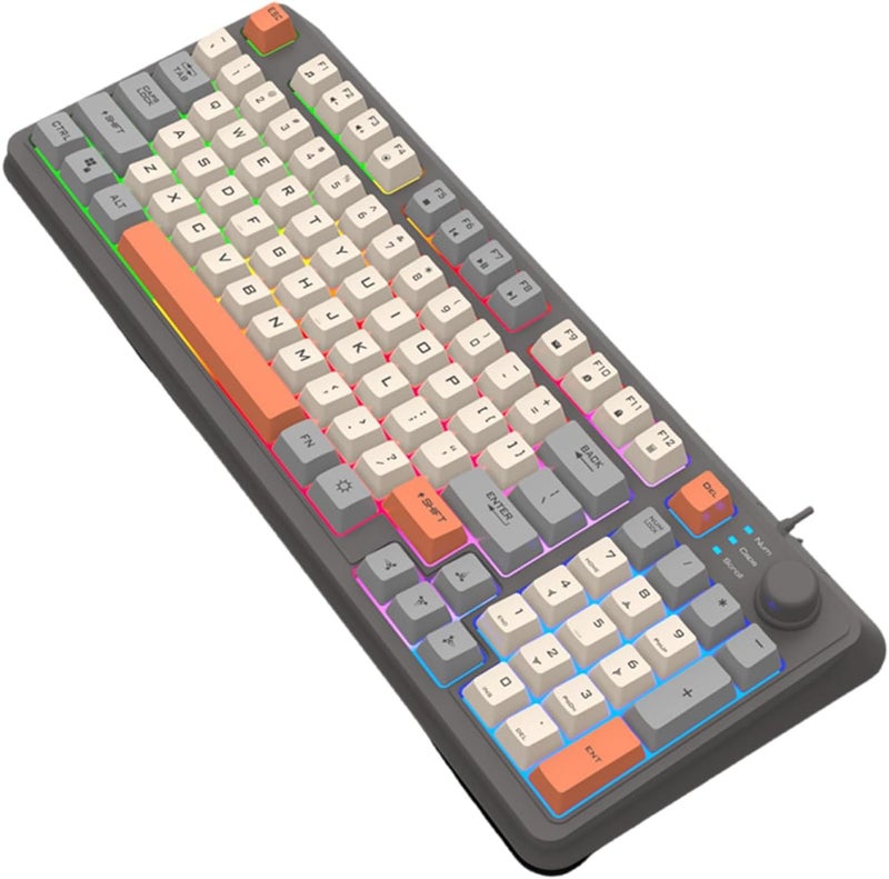 Corded Gaming Keyboard PC LED Backlit Keycap Mechanical Keyboard 94 Keys Desktop Computer Travel Friendly - Image 1