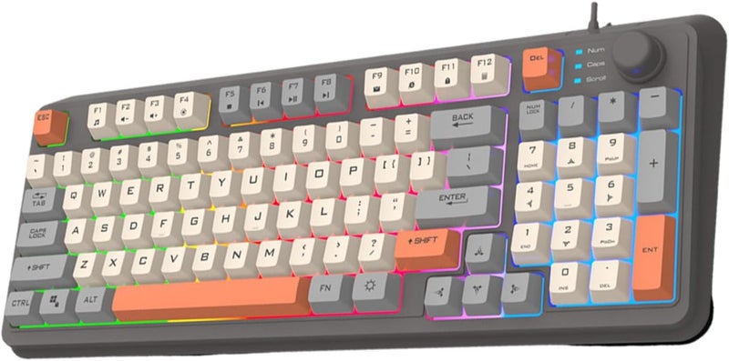 Corded Gaming Keyboard PC LED Backlit Keycap Mechanical Keyboard 94 Keys Desktop Computer Travel Friendly - Image 5