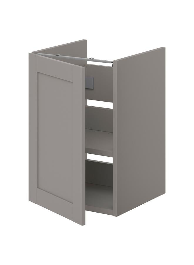 erorex Base Cabinet For Washbasin With Shelf/Door, Grey/Grey Frame, 40X42X60 Cm  - Image 1