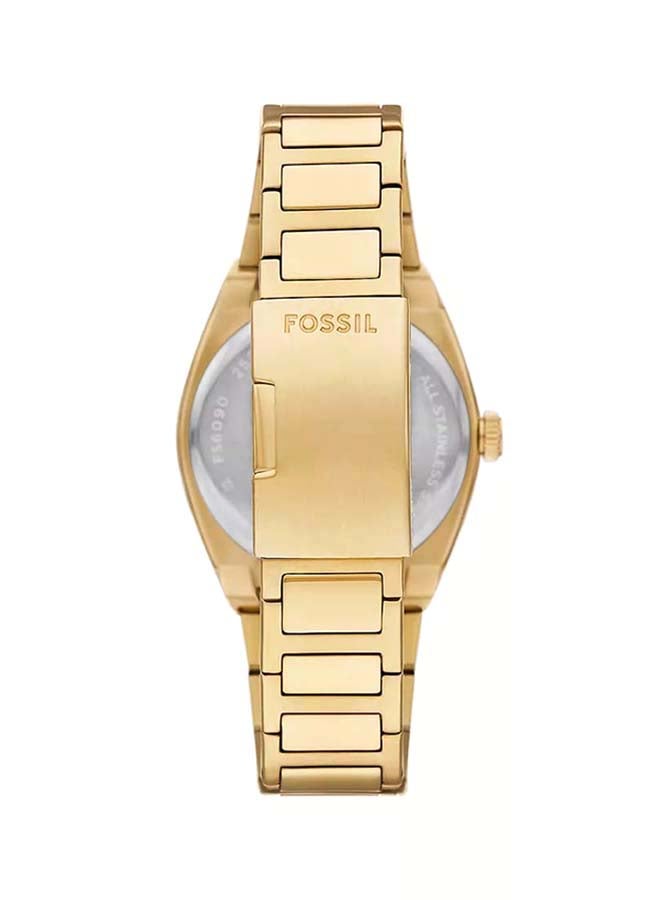 FOSSIL Men Everett Three-Hand Date Gold-Tone Stainless Steel Watch FS6090 - 42mm - Image 3