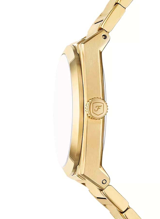FOSSIL Men Everett Three-Hand Date Gold-Tone Stainless Steel Watch FS6090 - 42mm - Image 2