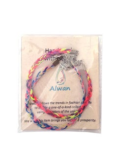Alwan Set of 2 Colorful Knitted Short Size String Anklets for Women  - Image 4