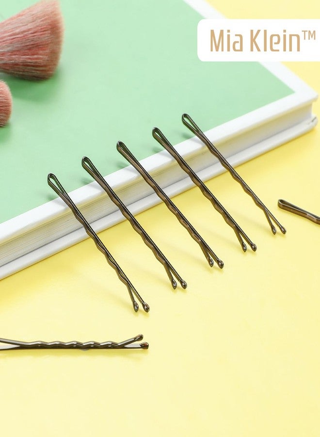Mia Klein Bobby Pins 2 Inch 300Count for Brown Hair, Crimped Hair Pins for Women, Girls and Kids, Bobby Pins for Bun, with Storage Box, Great for Thick Hair (Brown) - Image 4