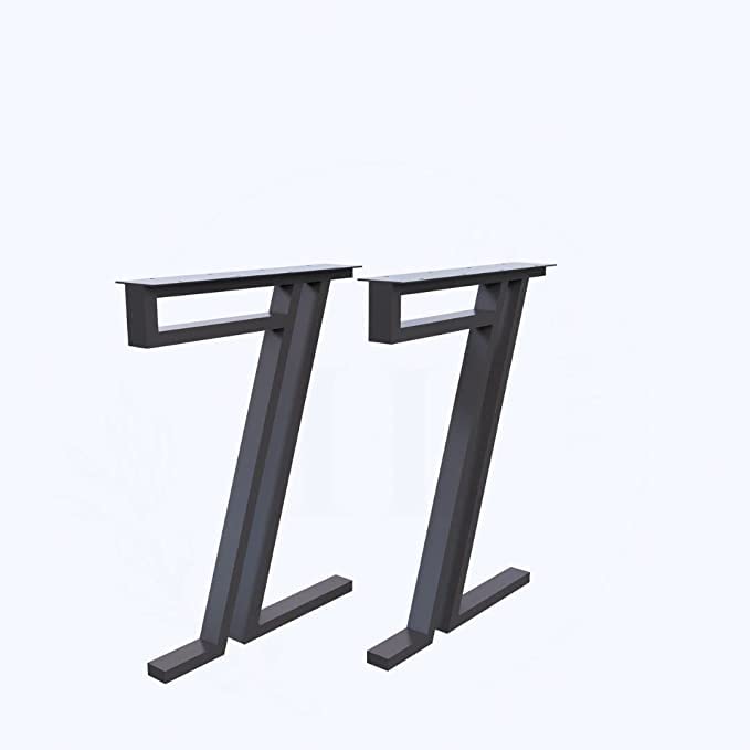 DECORILA Table Legs Metal Set of 2HeavyDuty Industrial Design with a Sleek Black Finish IndustrialStyle Dining Tables Study Tables desks and Other Furniture Pieces only Legs 7 Shape - Image 4