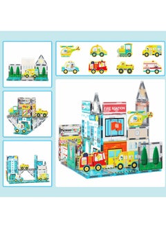 PicassoTiles PicassoTiles Metro City Magnetic Marvels Playset (50 Pieces)  - Image 1