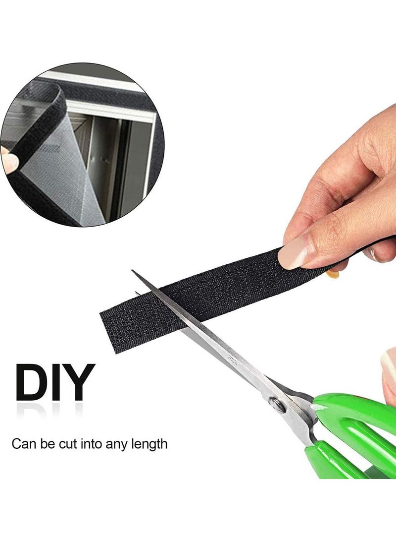Heavy Duty Double Sided Velcro Tape, Reusable Self Adhesive Hook and Loop Roll, Strong Sticky Tape Black (8M) - Image 3