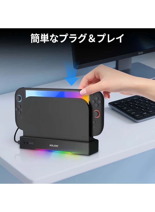 حامل تبريد لنظام Switch 2 موديل 3 NGC مع إضاءة RGB لإدارة درجة حرارة وحدة التحكم المحمولة ومنع ارتفاع الحرارة أثناء جلسات اللعب الطويلة. - Image 5