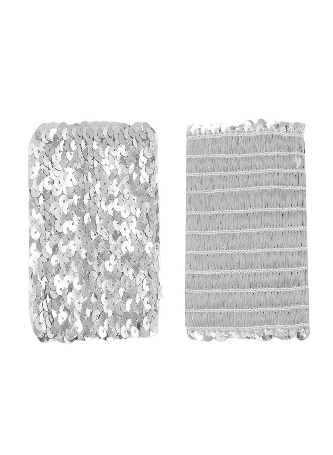 Suillty 3 Pairs Sparkly Sequin Wide Bracelet Reversible Slap Strap Glitter Strenty Elbow Cuffs Wristband for Party Festival Rave Dance Halloween Cosplay Costume - Image 2