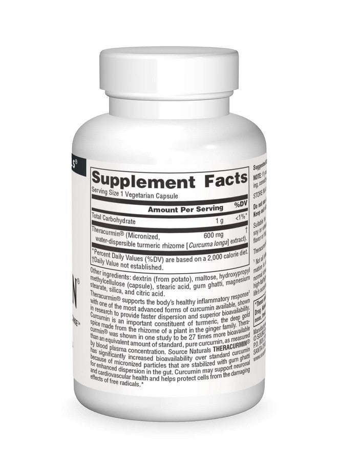 Source Naturals سورس ناتشورالز ثيراكورمين، يدعم استجابة التهابية صحية*، 600 ملغ - 30 كبسولة نباتية - Image 3