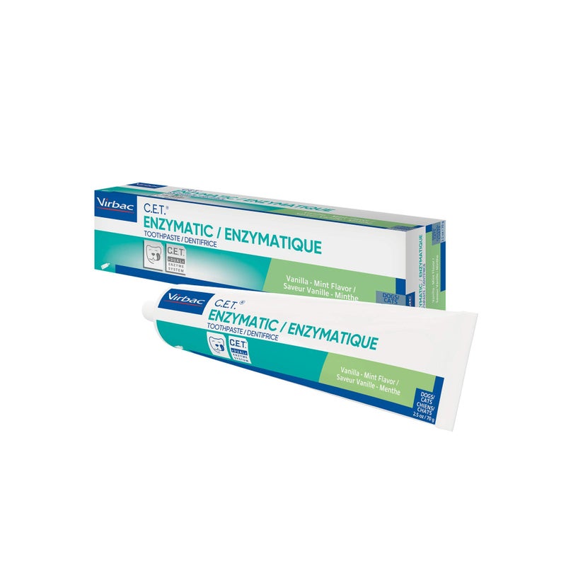 Virbac C.E.T. Enzymatic Toothpaste Eliminates Bad Breath by Removing Plaque and Tartar Buildup Best Pet Dental Care Toothpaste Vanilla Mint Flavor 2.5 Oz Tube - Image 2