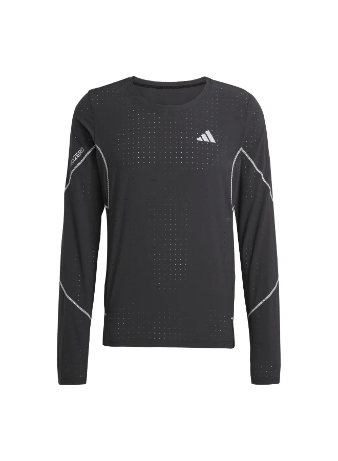 adidas Adizero P Ls M Black Running T-Shirts For Men XS