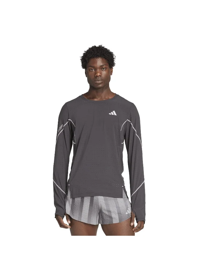 adidas Adizero P Ls M Black Running T-Shirts For Men XS