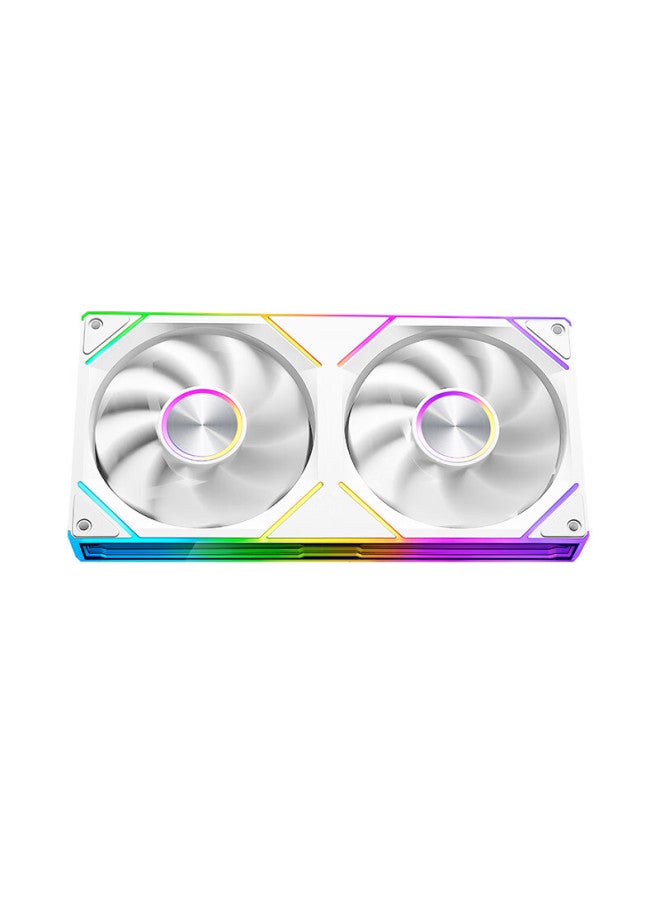 Play Jia Wanjia Starlink 240 Integrated Building Blocks Fan White Reverse Blade 12cm Infinite Mirror Light Synchronous Pwm Speed Control Chassis Fan Argb Desktop Computer Silent - Image 3