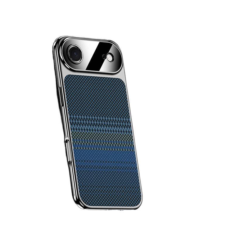 Protective Case | Moon Shadow Blue | PC | Carbon Fiber Texture | Full Coverage | Shockproof Cover for iPhone 16 / 16 Plus / 16 Pro / 16 Pro Max - Image 1