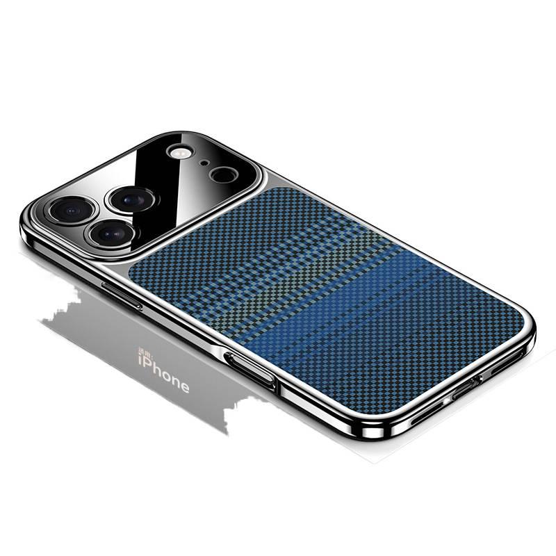 Protective Case | Moon Shadow Blue | PC | Carbon Fiber Texture | Full Coverage | Shockproof Cover for iPhone 16 / 16 Plus / 16 Pro / 16 Pro Max - Image 3