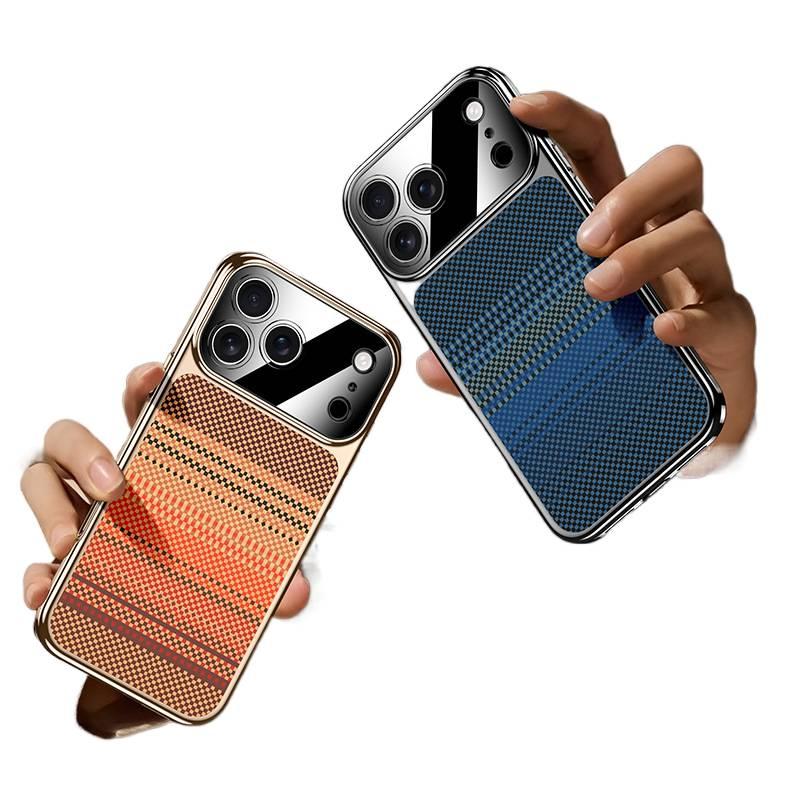 Protective Case | Moon Shadow Blue | PC | Carbon Fiber Texture | Full Coverage | Shockproof Cover for iPhone 16 / 16 Plus / 16 Pro / 16 Pro Max - Image 4