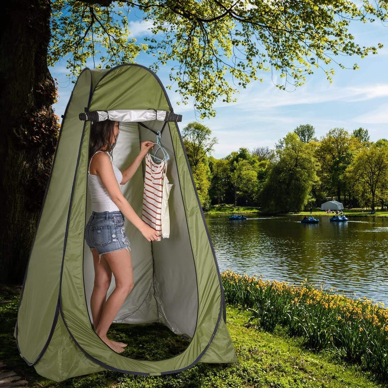 R RUNILEX Polyester Cloth Changing Tent For Camping (Armygreen, Instant Setup, Full Privacy, Lxwxh : 120X120X190 Cm), 1 Person - Image 2