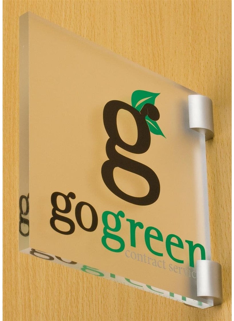 Displays2go Set of 6  Silver Satin Finish Standoff Brackets 1 x 1 x 78inch for Holding Signs at A Perpendicular Angle  - Image 2