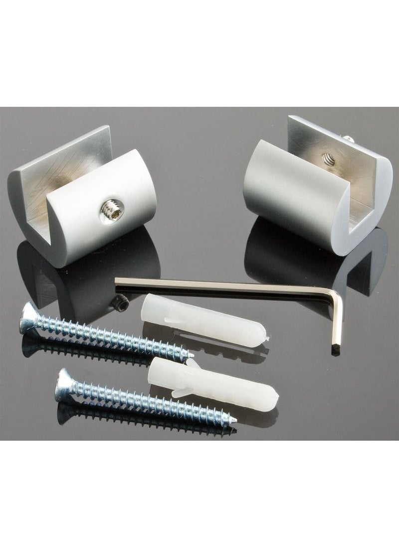 Displays2go Set of 6  Silver Satin Finish Standoff Brackets 1 x 1 x 78inch for Holding Signs at A Perpendicular Angle  - Image 1