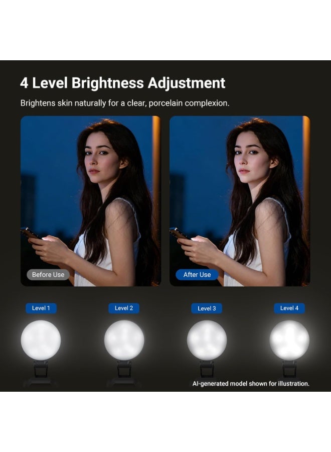 Neewer Mini LED Auxiliary Fill Light and two AR Screen Protectors Compatible with DJI OSMO Pocket 4 & Pocket 4 Pro, Gimbal Camera Accessories, 1W CRI95 200mAh 3 CCT Modes USB C Charging, Lighting for Selfie Vlog Streaming - Image 4
