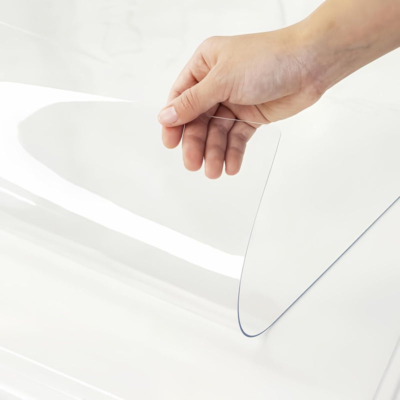 Warmstar Clear Table Cover Protector 14 x 24 Inch,1.5mm Thick Plastic Table Cover Rectangle,PVC Clear Table Protector,Desk Protector Mat for Kitchen, Dresser, Writing Desk，Dining Room Table - Image 1