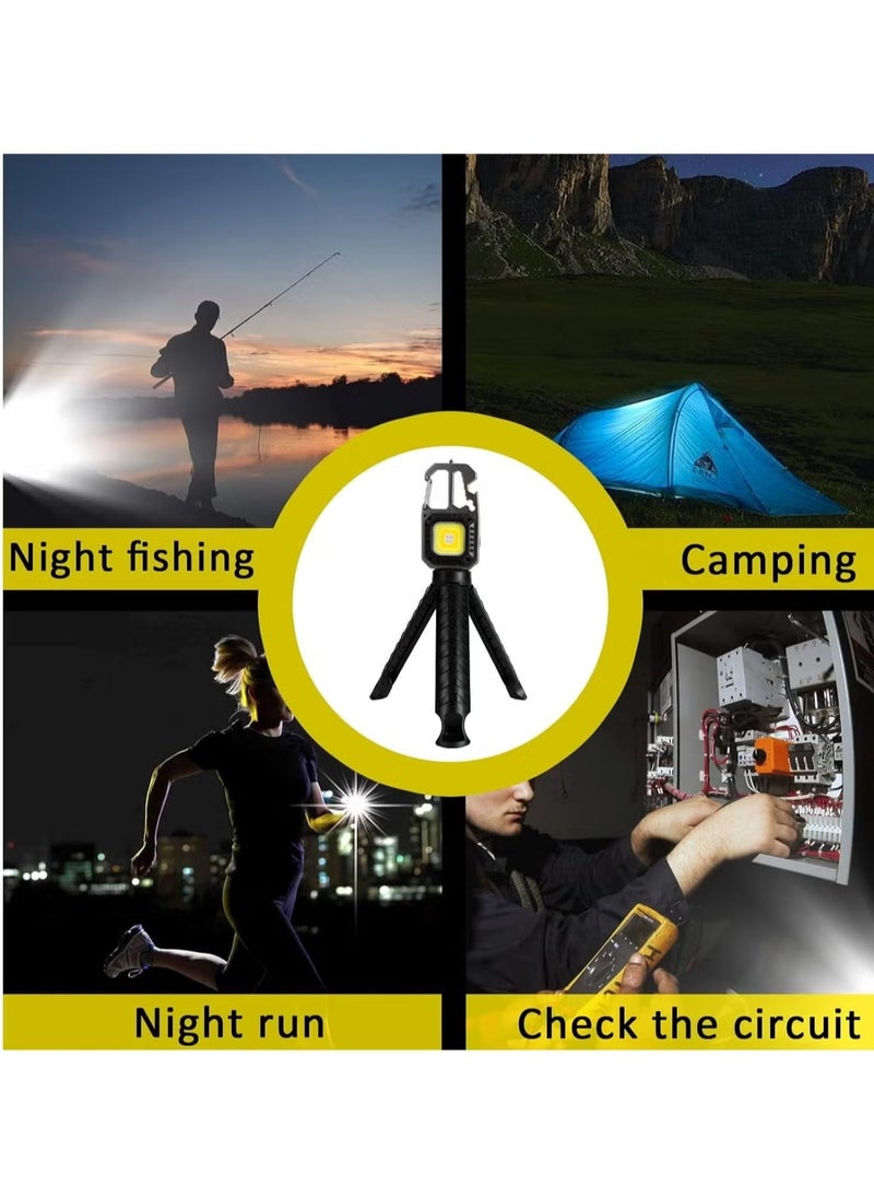 JAJEEK Mini LED Flashlight Keychain Light – Portable Micro Keychain Bottle Opener with LED Lantern, Folding Bracket & Outdoor Mini Searchlight – Compact, Lightweight and Versatile for Camping, Hiking, Travel, and Everyday Use  - Image 3