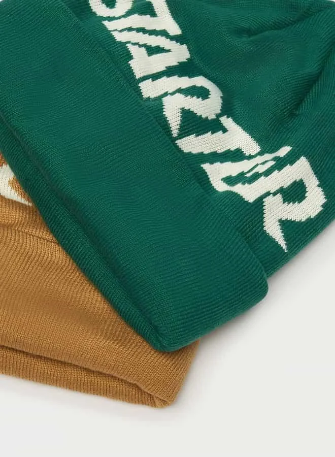 STARTER Set of 2 - Starter Logo Print Beanie Cap