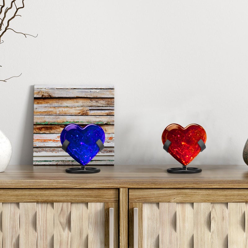Shimeyao 4 Pcs Metal Crystal Heart Stone Stand Crystal Ball Holder Rock Display Stand Mineral Specimen Display Easel Holder for Gemstones Fossils Agate Slabs Plates (Black,2 x 2.36 x 2.56 Inch) - Image 5