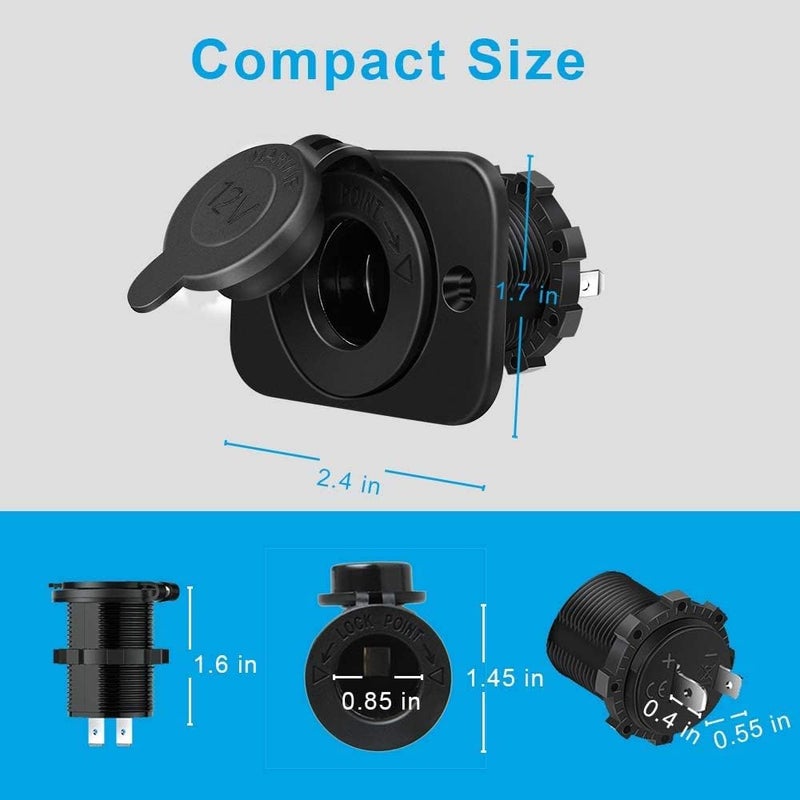 Riseuvo مقبس ولاعة السجائر Riseuvo 3-Pack، مخرج طاقة 12V للسيارة، البحرية، الدراجة النارية، ATV، RV مع مجموعة DIY للأسلاك الفيوز - Image 3
