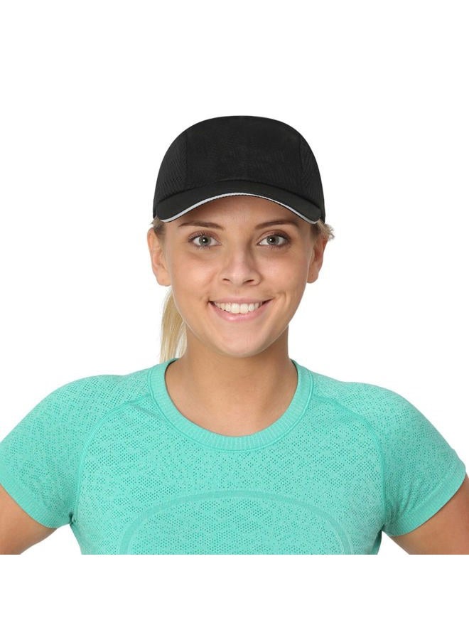 TrailHeads Women's Race Day Performance Running Cap, Lightweight & Quick Drying Mesh Sports Hat with Reflective Trim - Black - Image 4