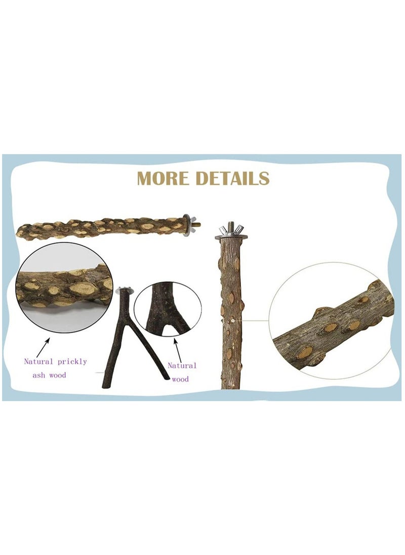 Generic - Parrot Toy Bird Stand Stick Stop Lever Perch Prickly Wood Frame Bird Chew Toy (4 Pieces) - Image 1