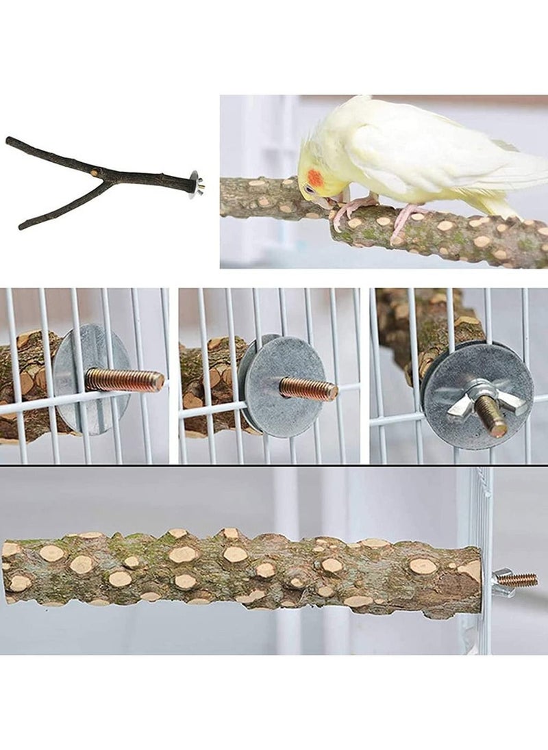 Generic - Parrot Toy Bird Stand Stick Stop Lever Perch Prickly Wood Frame Bird Chew Toy (4 Pieces) - Image 1