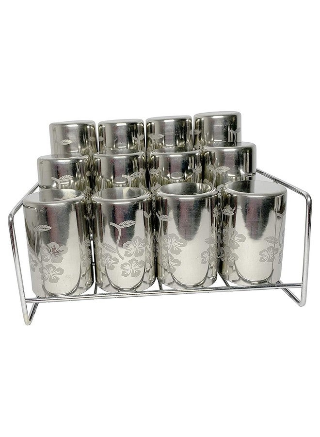 Jugte Modern Stainless Steel 3 Step Kitchen Rack Shelf Pantry Kitchen Countertop Stand Spice Rack Organizer, Bottle Rack Countertop Utensil Holder (Small,28 X 24 X 12 Cm) - Step Shelf - Image 1