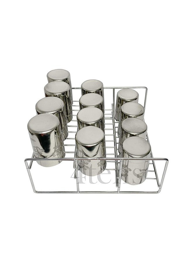 Jugte Modern Stainless Steel 3 Step Kitchen Rack Shelf Pantry Kitchen Countertop Stand Spice Rack Organizer, Bottle Rack Countertop Utensil Holder (Small,28 X 24 X 12 Cm) - Step Shelf - Image 3