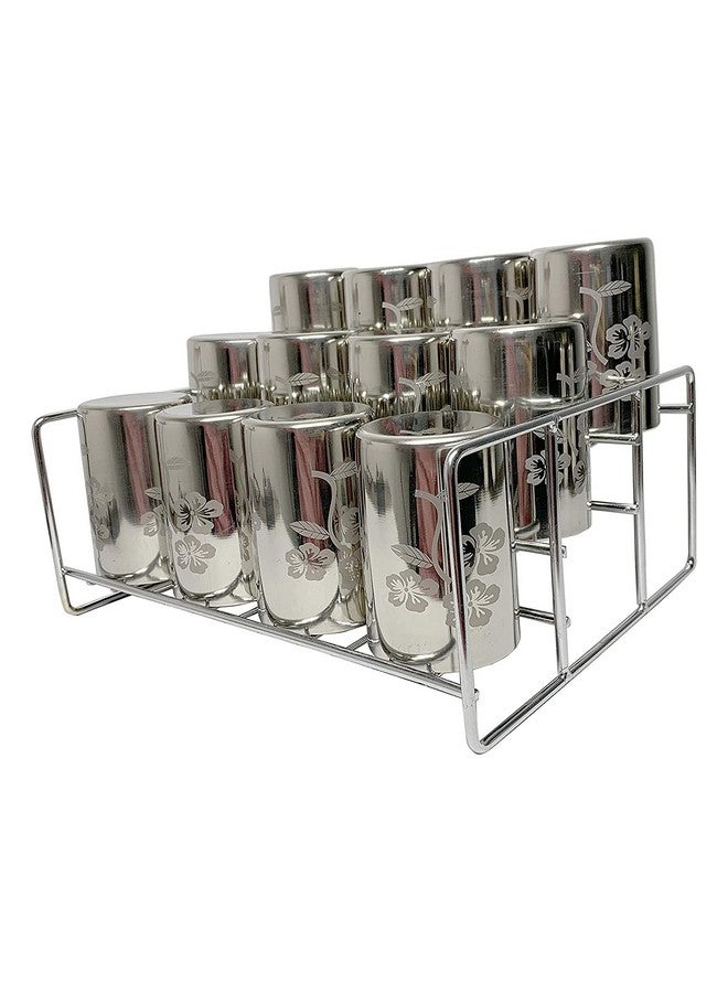 Jugte Modern Stainless Steel 3 Step Kitchen Rack Shelf Pantry Kitchen Countertop Stand Spice Rack Organizer, Bottle Rack Countertop Utensil Holder (Small,28 X 24 X 12 Cm) - Step Shelf - Image 4