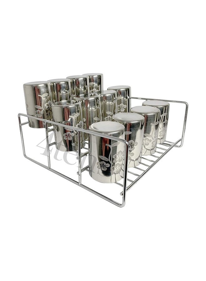 Jugte Modern Stainless Steel 3 Step Kitchen Rack Shelf Pantry Kitchen Countertop Stand Spice Rack Organizer, Bottle Rack Countertop Utensil Holder (Small,28 X 24 X 12 Cm) - Step Shelf - Image 2