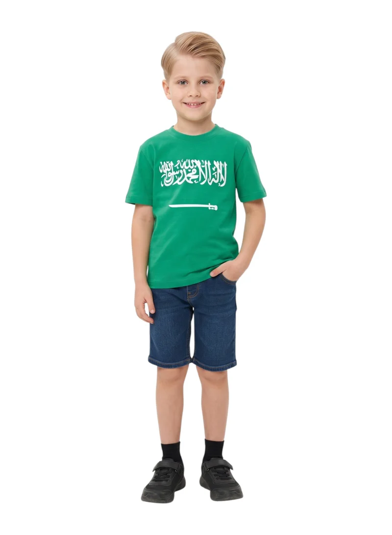 بيداني Kids Saudi Arabia Flag Graphic T-Shirt