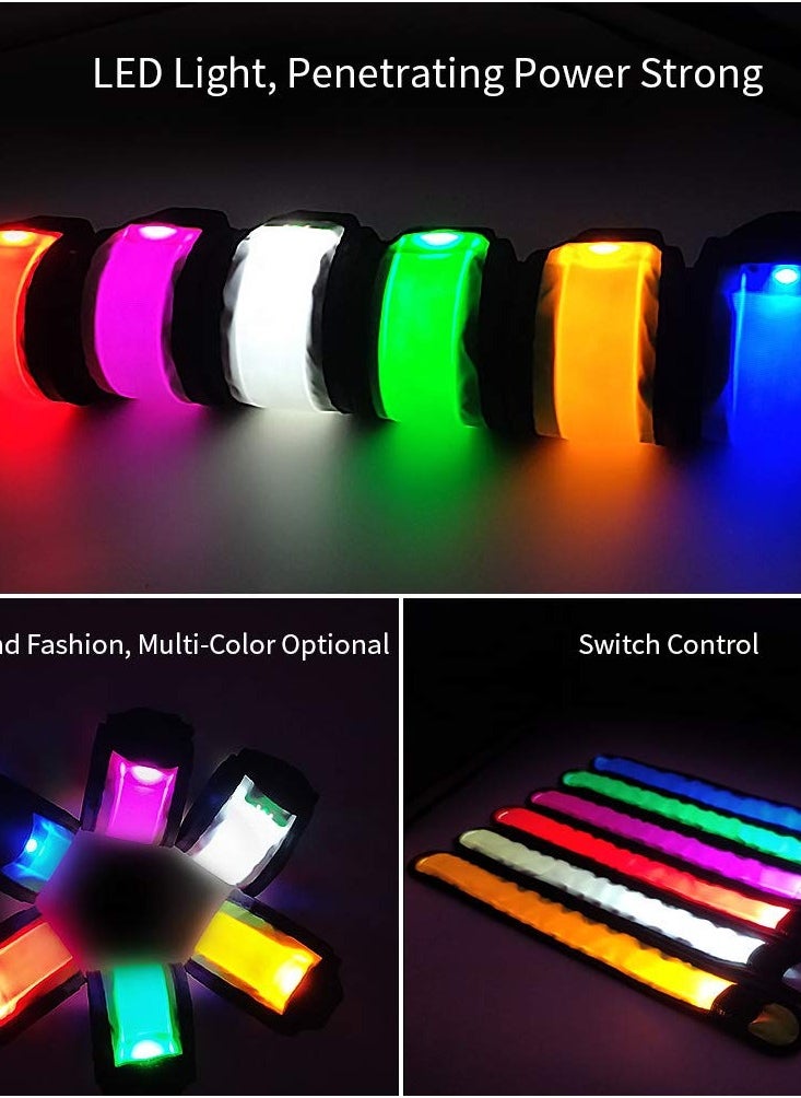 Generic - Set of 6 LED Light-Up Safety Bracelets for Night Running, Cycling, and Walking - Reflective Wristbands for Enhanced Visibility and Safety During Outdoor Activities. - Image 1