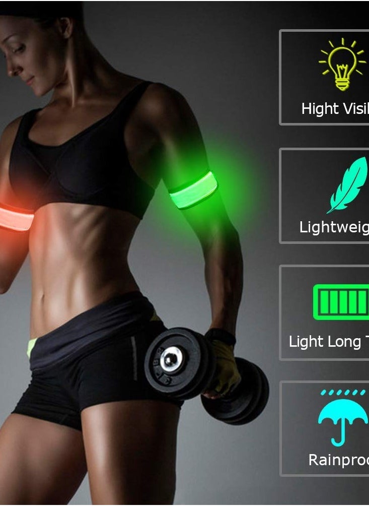 Generic - Set of 6 LED Light-Up Safety Bracelets for Night Running, Cycling, and Walking - Reflective Wristbands for Enhanced Visibility and Safety During Outdoor Activities. - Image 1
