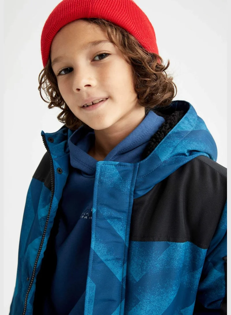 DeFacto Boy Hooded Long Sleeve Coat
