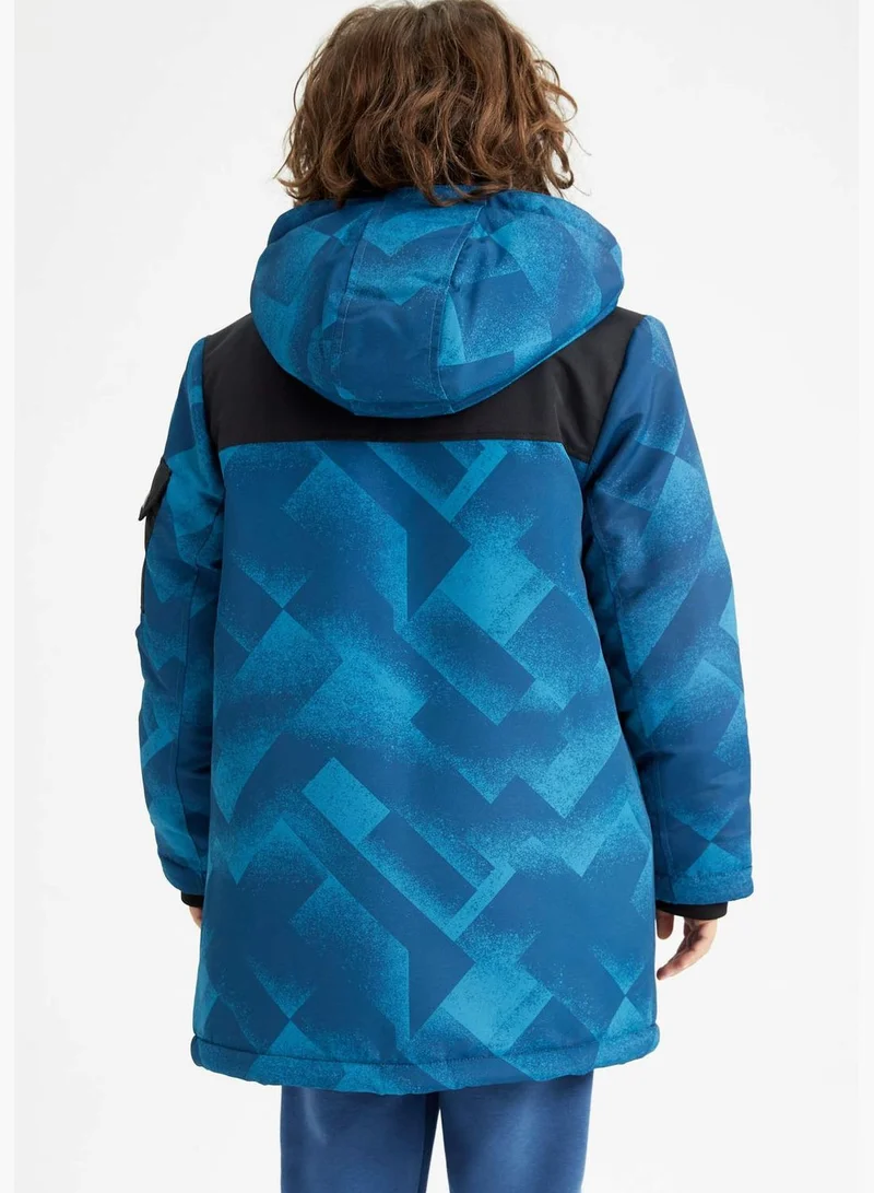 DeFacto Boy Hooded Long Sleeve Coat