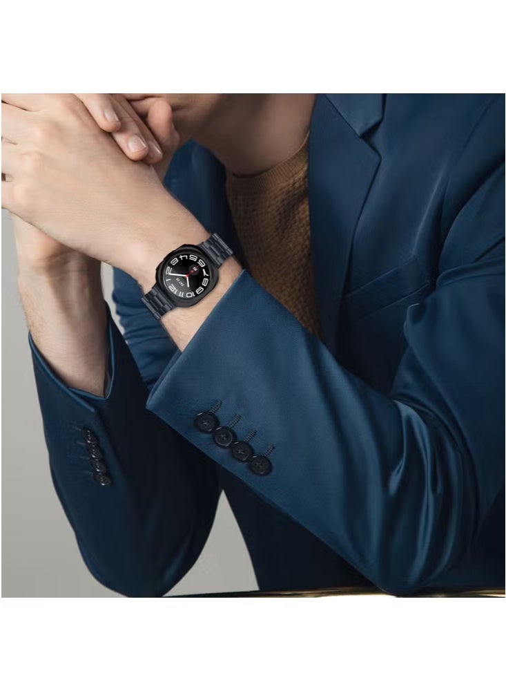 جينيكست سوار ساعة سامسونج جالاكسي واتش 8 44 مم/40 مم/واتش 8 كلاسيك 46 مم مصنوع من سبائك التيتانيوم بثلاث حبات - أسود - Image 5