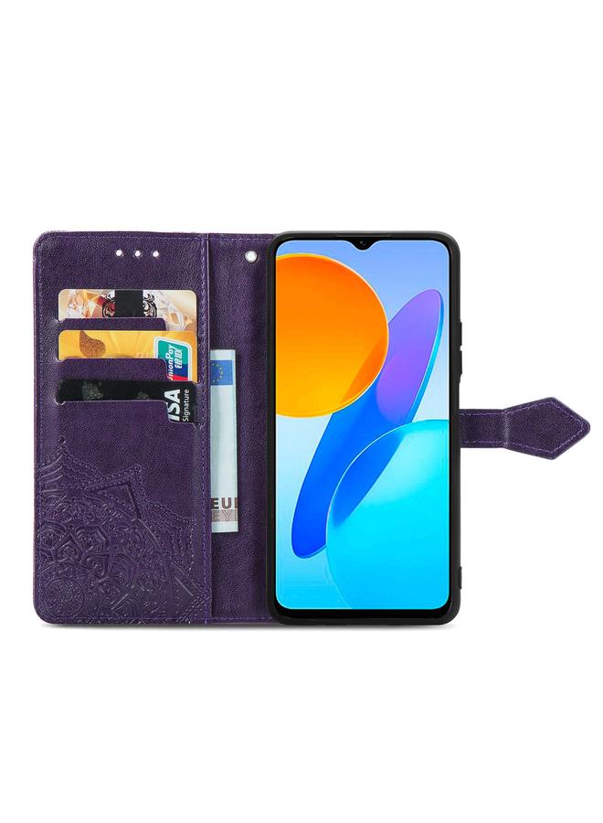 erorex Case For Honor X8 5G Mandala Flower Embossed Leather Phone Case - Image 3