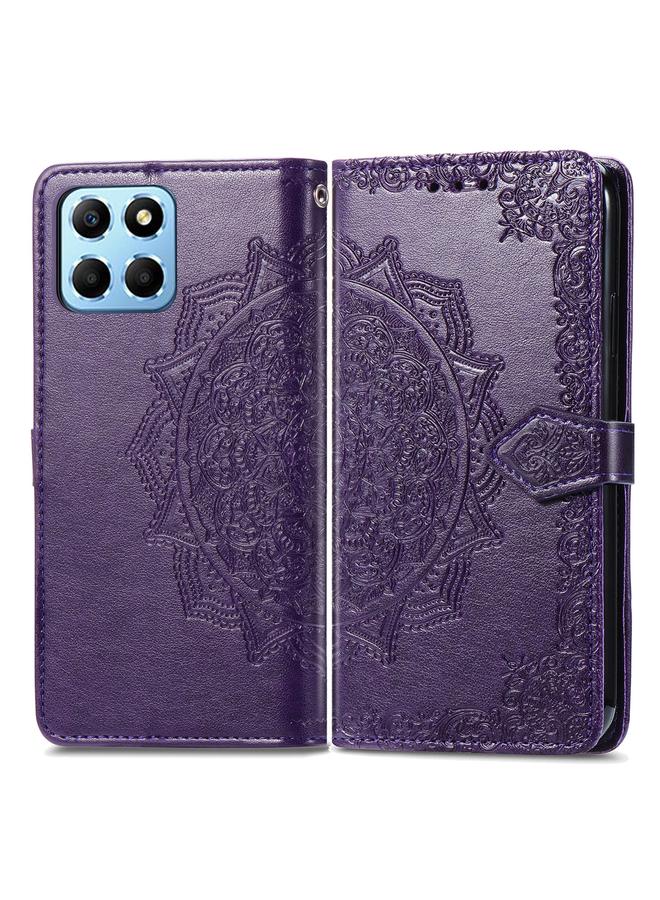 erorex Case For Honor X8 5G Mandala Flower Embossed Leather Phone Case - Image 2