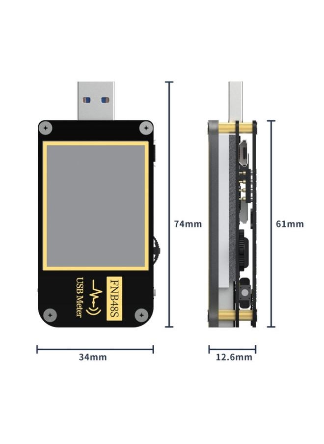 FNIRSI FNB48S USB Voltage Ammeter Multifunctional Fast Charge Tester, Specification: Bluetooth