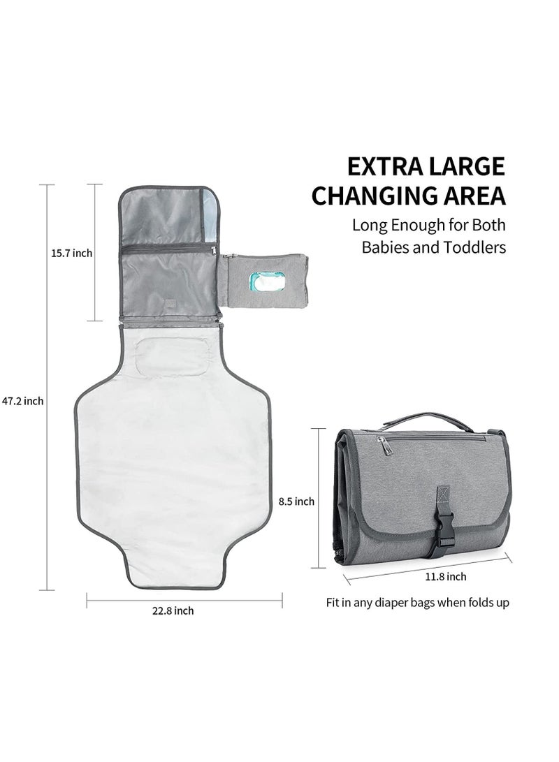 SYOSI Baby Changing Pad Multifunctional Newborn Bag with Wipes Pocket Waterproof Portable Travel Infant Changing Diaper Mat Compact Diaper Changing Mat Kit for Mom Dad Baby Shower Gifts  - Image 2