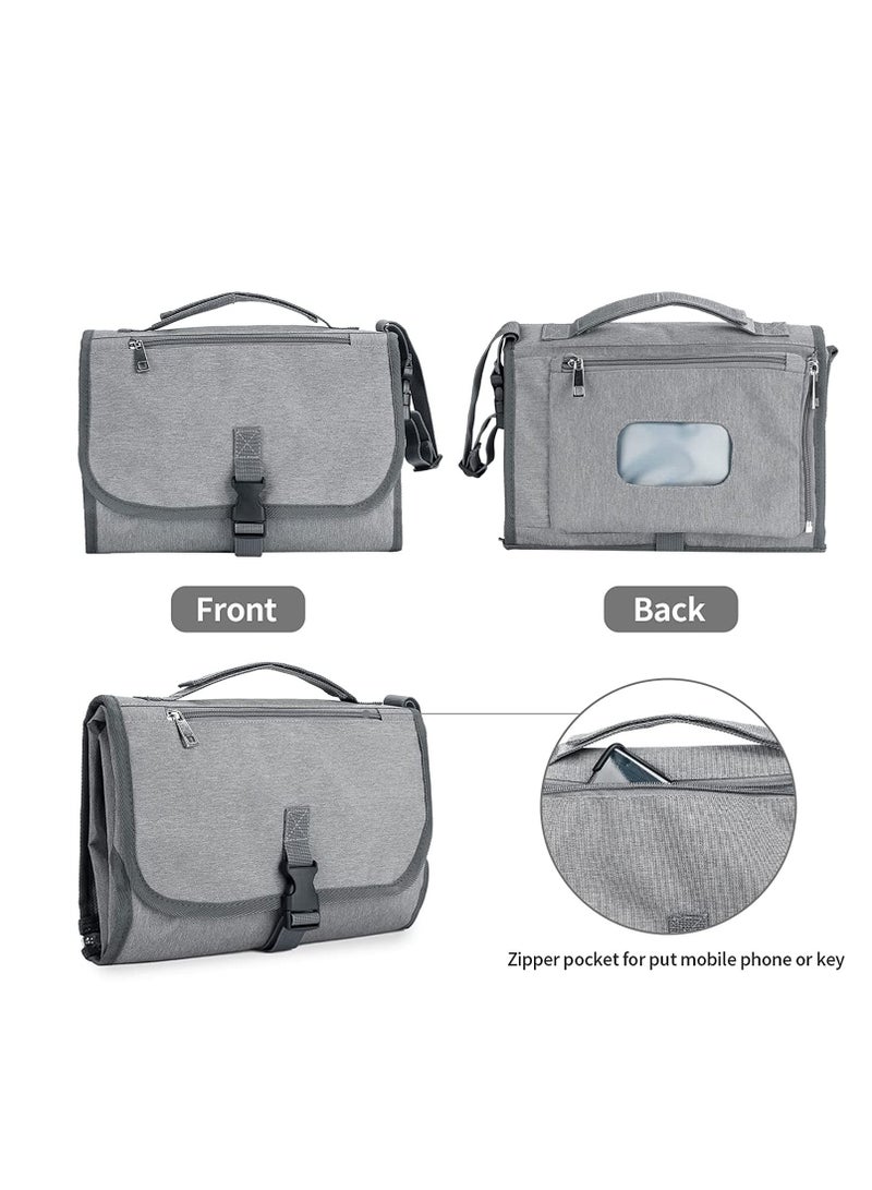 SYOSI Baby Changing Pad Multifunctional Newborn Bag with Wipes Pocket Waterproof Portable Travel Infant Changing Diaper Mat Compact Diaper Changing Mat Kit for Mom Dad Baby Shower Gifts  - Image 4