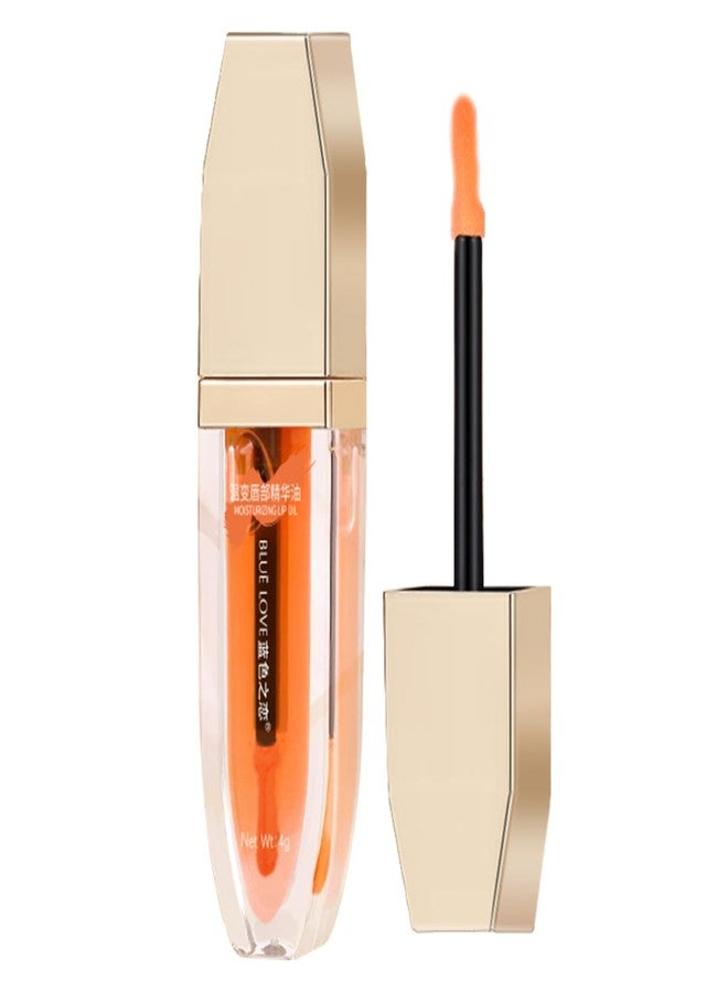 BLUE LOVE Color Changing Lip Oil - Moisturizing & Non-Sticky Lip Gloss with Fresh Texture, Hydrating Tinted Lip Balm for Plumping & Long-Lasting Shine for Women (Almond Milk Tea) - Image 1
